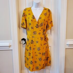 Peyton & Parker Gold Bree Floral Wrap Mini Dress